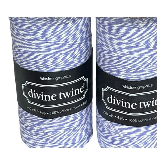 NEW Pack (2)  Bakers Twine 100% Cotton 240 Yards, 4 PLY Purple White Stripe NWT - Picture 2 of 5